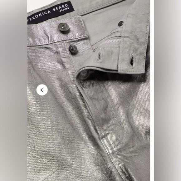 NWT Veronica Beard Daniela Straight-Leg Metallic Jeans size 26 - Picture 5 of 9